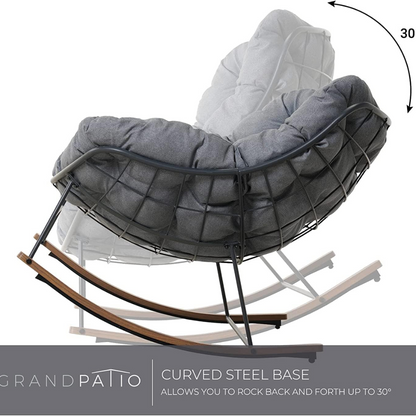 Fauteuil à bascule Papasan gris