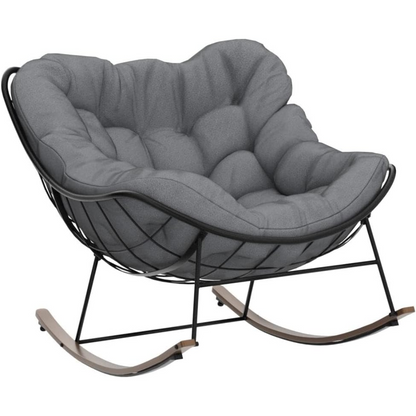 Fauteuil à bascule Papasan gris